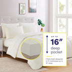 RV Short Queen Comforter Set for RV Camper - Comforter Set with Fitted & Flat Sheet, 4 Pillowcases - Tailored for RV Short Queen Beds - Cozy Essentials for Your RV Bedroom, Ivory
