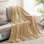BEDELITE Fleece Blanket Twin Size Light Camel Throw Blankets for Couch & Bed, Luxury Plush Cozy Fuzzy Blanket 60x80 inches, Super Soft Warm Lightweight Throw Blanket for Travel Camping
