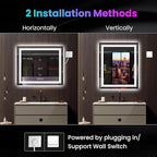 LED Mirror for Bathroom, 55"X36" with 8 RGB Backlit +3 Front Lit (Adjustable Individually), Anti-Fog, Large Lighted Bathroom Vanity Mirror for Wall,Shatterproof,Memory Function,Tempered Glass