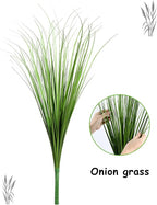 Vlorart 33" Artificial Plants 6 Pack Onion Tall Grass Greenery, Faux Fake Grass Shrubs Plant Flowers Wheat Grass for House Home Indoor Outdoor Office Room Gardening Indoor Décor-Green