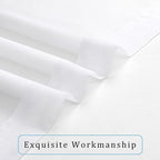 OWENIE White Short Sheer Curtains 24 Inches Long 2 Panels Set for Kitchen Window, Rod Pocket Light Filtering Sheer Tier Curtains for Small Laundry Room, RV, Camper Travel Trailers, 42 W x 24 L