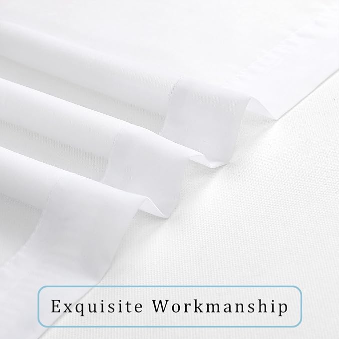 OWENIE Sheer White Curtains, Sheer Curtains 96 inches Long 2 Panels Set, Rod Pocket Voile Fimly Sheer Drapes for Living Room/Bedroom, 2pcs, Each 59" W x 96" L