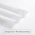 OWENIE Sheer White Curtains 144 inch Extra Long, Elegant and Airy Drapes Translucent Window Treatments for Living Room/Bedroom, White, 2 Panels=84" Wide