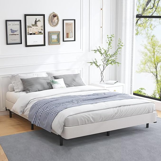 ALDRICH Low Profile Box Spring Queen Size,3 Inch Heavy Duty Metal Box Spring for Queen Bed,Mattress Foundation Non-Slip/No Noise/Easy Assembly (Queen)