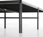 Best Price Mattress 16 Inch Metal Platform Bed Frame, Heavy Duty Steel Slats, Black, Twin