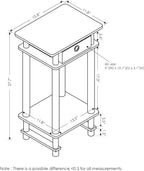 Furinno Turn-N-Tube Tall End Side Night Stand/Bedside Table with Bin Drawer, 2-Pack, Amber Pine/Black/Black