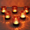 Woho 24pcs Amber Candle Holders for Votive Candles/Tealight Candles, Brown Votive Candle Holder for Boho Home Decor, Glass Tea Lights Candle Holder for Wedding Party Christmas