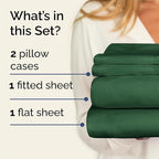Twin 4 Piece Sheet Set - Comfy Breathable & Cooling - Ultra Soft Hotel Luxury Bedding Set w/ 8-16 Inch Deep Pockets - 1 Flat & 1 Fitted Sheet & 2 Pillowcases - Cozy, Wrinkle Free & Easy Care - Emerald