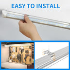 CNSUNWAY LED Shop Light 2FT, 20W 3000LM, 3000K Warm White, T8 LED Tube Lights, Ceiling and Utility Shop Lights, Linkable Light Fixture for Room, Garage, Workbench, ETL Listed (Pack of 2)