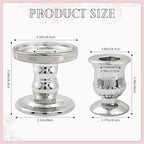 Silver Unity Candle Holder - Glass Candle Holders for Pillar Candles Taper Candles, Glass Candlestick Holders Set of 3, Clear Glass Candlestick Holder for Wedding Table Dinning Church Centerpiece