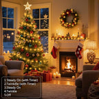Timer Fairy Lights Battery Operated 2 Pack 16.4Ft 50 LEDs Silver Copper Wire Twinkle String Lights with Timer 5 Lighting Modes for Christmas Bedroom Wedding Parties Holiday Decorations (Warm White)