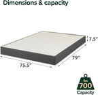 ZINUS Upholstered Metal and Wood Box Spring, 7.5 Inch Mattress Foundation, Easy Assembly, Fabric Paneled Design, King
