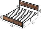 LIKIMIO California King Bed Frame with Headboard and Footboard, Metal Strong Supports, Easy Assembly, Noise-Free, No Box Spring Needed, Vintage Brown