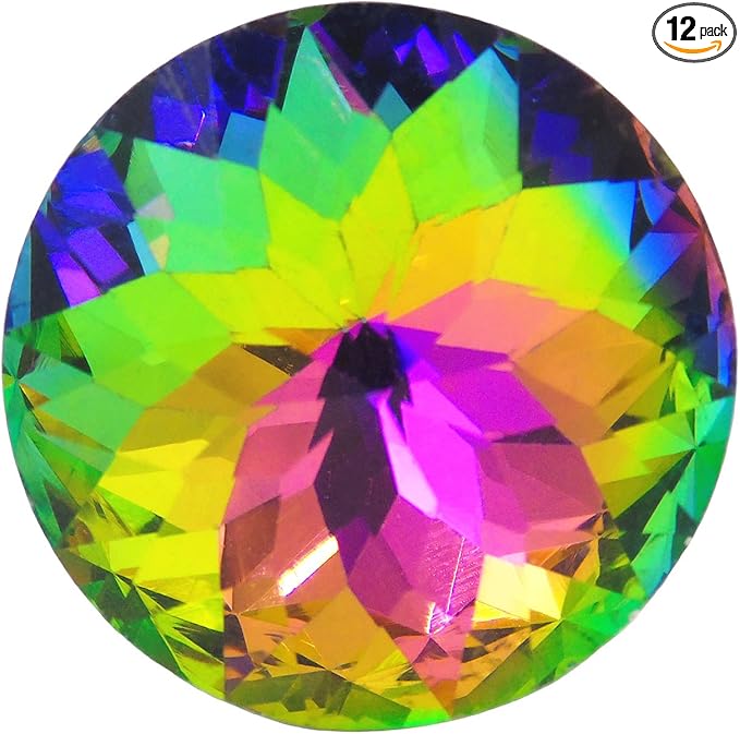 12pcs-Pack 30MM Colorful Crystal Glass Cupboard Wardrobe Cabinet Drawer Knob Door Pull Handle (Colorful)
