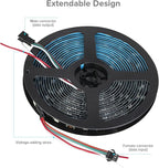 SEZO WS2812B LED Strip Light 3.3FT 100LEDs DC5V Individual Addressable LED Strip SMD5050 RGB 100Pixel Dream Color Programmable LED Light Strip Flexible IP30 Non-Waterproof Black PCB
