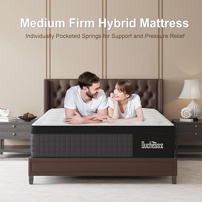 Twin Mattress, 10 Inch Hybrid Mattresses Eurotop with Gel Memory Foam,Motion Isolation Individually Wrapped Pocket Coils Breathable Comfort Soft Pressure Relief