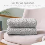 Exclusivo Mezcla Fleece Throw Blanket for Couch, 50x70 Inches Soft Cozy Jacquard Flannel Blankets, Lightweight Fuzzy Plush Warm Throws for Winter, Light Grey