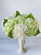 YalzoneMet Artificial Hydrangea Flowers 4 Pcs 2 White 2 Light Green 21 inch Long Rod Real Touch Lifelike Fake Latex Hydrangea Flowers for Home Party Outdoor Wedding Gifts Christmas Table Decoration