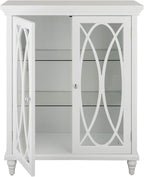 Teamson Home Florence 26 in. x 32 in. 2-Door Freestanding Wooden Floor Cabinet with Adjustable Shelves for Storage Solutions in Bathrooms, Kitchens, Laundry Rooms, Home Offices, White