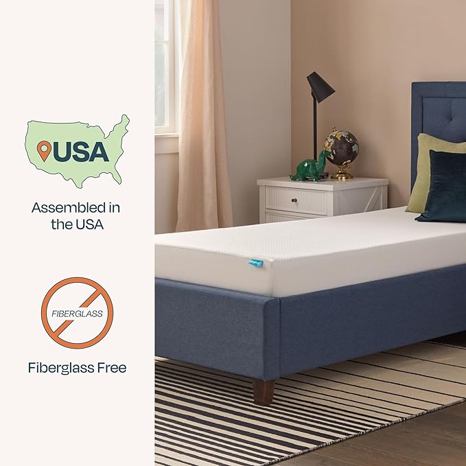 Linenspa 6 Inch Gel Infused Memory Foam Mattress – Twin XL Size – Medium Firm - Low Profile Bed - Mattress in a Box - Youth or Kids Bedroom - Pressure Relieving and Breathable – CertiPUR-US Certified