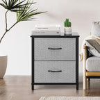 AZL1 Life Concept Storage Dresser Furniture Organizer Unit with 2 Drawers for Bedroom, Hallway, Entryway and Closets, Grey with Black, 17.7x19.7x11.8 inches