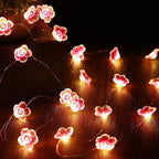 Mudder 13 FT 40 LEDs Cherry Blossom Flower String Lights for Bedroom, Pink Fairy Lights USB and Battery Operated Decorative String Light Indoor Outdoor(2 Pack)