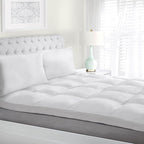 Superior Mattress Topper, Down Alternative, 2 Inch Deep Sized Bed Pillow Top, Comfort Pad, Fluffy Mattress-Topper Protector, Plush Cooling Extra Soft, Hotel Quality, Sleep, All-Season, King, White