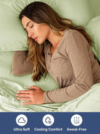 Extra Deep Full Sheet Set - 6 Piece Breathable & Cooling Sheets - Hotel Luxury Bed Sheets Set - Easy & Secure Fit - Soft, Wrinkle Free & Comfy Sheets Set - Light Sage Sheet Set with Extra Deep Pockets