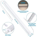 Litever Under Cabinet Lights Plug in, 3 pcs 12 Inches LED Light Strips. Super Bright Dimmable. for Kitchen Counter Top Shelf Workbench Closet Display Bookshelf Lighting. Cool White 4000K