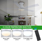 Ceiling Fans with Lights, 56" Flush Mount Ceiling Fan with Light and Remote/APP Control, Low Profile, Modern Ceiling Fan Reversible, Dimmable, Noiseless, White for Bedroom
