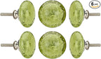 Perilla Home Set of 6 Crystal Bubble Knobs for Cabinet & Drawers Decorative Glass Knobs for Home Kitchen Cabinet Hardware Cupboard Glass Door Dresser Wardrobe and Drawer Pulls (Olive Green)