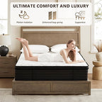 Full Size Mattress 12 Inch Hybrid Mattress in a Box with Bamboo Cover - Memory Foam Mattress with Memory Foam and Pocket Springs - Medium Firm Mattress with Pressure Relief