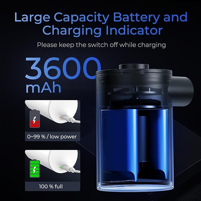FLEXTAILGEAR MAX Pump Portable Air Pump with 3600mAH Battery USB Rechargeable Air Pump-Quick Inflate Deflate for Sleeping Pads, Air Mattress, Pool Toys, Floats, Swimming Ring, Air Bed (Green)