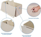popoly Large Toy Box Chest Storage with Flip-Top Lid, Collapsible Kids Storage Boxes Container Bins for Toys, Playroom Organizers, 25"x13" x16"(Linen Beige)