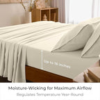 Mellanni California King Sheets Set - 4 PC Iconic Collection Bedding - Hotel Luxury, Extra Soft, Cooling Bed Sheets - Wrinkle, Fade, Stain Resistant (Cal King, Golden Ivory)