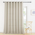 RYB HOME Linen Sheer Curtains 84 Inch Length, Grommet Semi Transparent Fabric with Privacy Control for Bathroom Laundry Room Kids Room Country Rustic Style, Angora, W 60 x L 84, 1 Pc