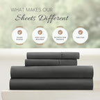 Linen Market Bed Sheets for California King Size Bed (Gray) - Sleep Better Than Ever with These Soft and Cooling California King Sheets - Deep Pocket Fits 16" Thick Beds - 4 Piece Cal King Sheet Set