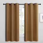 NICETOWN Sleek Blackout Curtains 68 inches Length for Small Windows, Noise Reducing and Block Draft Panels for Door Doorway Laundry Office Luxury Decor Theme (2 Panels, Gold Brown, W42 x L68 -Inch)