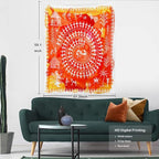 Batmerry Tribal Art Abstract Tapestry, Traditional Ancient Tribal Indian Rural Wall Art Hanging Decoration Polyester Fiber White Ruffled Around for Dorm Room Bedroom Living Room, 59.1x51.2 inches