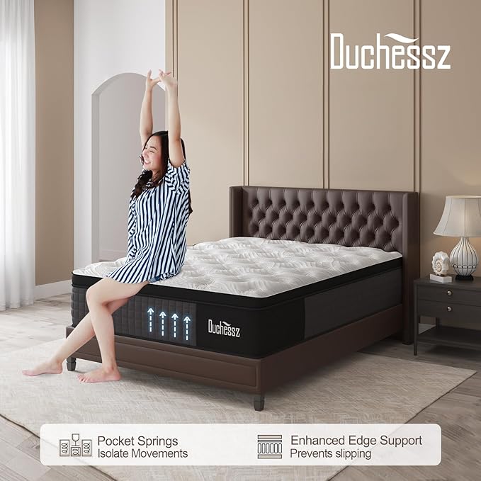 Twin Mattress, 12 Inch Hybrid Mattresses Eurotop with Gel Memory Foam,Motion Isolation Individually Wrapped Pocket Coils Breathable Comfort Soft Pressure Relief 100 Night Trial