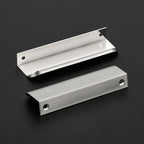 Ravinte Hardware 12 Pack Silver Cabinet Handles, 4.75 Inch (120mm) Finger Edge Pulls, 3.75 Inch Hole Center, Finger Pulls for Cabinets