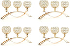 VINCIGANT 4Pcs Christmas Table Decoration Gold Bulk Decorative Tealight Candle Holder for Wedding,3-Candle Candelabras for Christmas Party Dinning Room Table Centerpiece,Gift Boxed for Thanksgiving