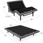 Best Choice Products Ergonomic Full Size Adjustable Bed Frame, Electric Base w/Wireless Remote Control, Nightlight, Massager, 2 USB Ports