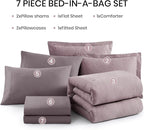 Monbix Full Size Comforter Set, Lilac Bedding Comforter for Full Size Bed Set Reversible, Bedding Sets Full 7 Pieces, Cationic Dyeing Bed in a Bag with Comforter, Sheets, Pillowcases & Shams