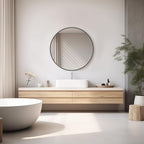 Sweetcrispy 24in Round Bathroom Mirrors for Wall, Bathroom Mirrors for Over Sink, Wall Decor for Bathroom, Entryway, Bedroom, Vanity, Classical Black