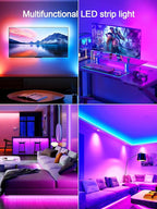 GIPOYENT TV LED Backlights, Music Sync LED TV Backlight, for 60-85 Inch TV, LED TV Light with Bluetooth Function - RGB Color Changing Light Strip for Home Theater (23ft)