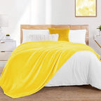 Walensee Fleece Blanket Plush Throw Fuzzy Lightweight (Throw Size 50x60 Bright Yellow) Super Soft Microfiber Flannel Blankets for Couch, Bed, Sofa Ultra Luxurious Warm and Cozy for All Seasons