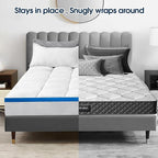 Short Queen Mattress Topper, CYMULA Cooling Mattress Pad Cover PillowTop for Bed Back Pain, Extra Thick Mattress Protector Firm Soft Floor Fill Overfilled with 8-21 Inch Deep Pocket, 60"x75"White