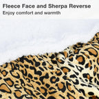 Catalonia Sherpa Wearable Blanket with Sleeves & Foot Pockets for Adult Women Men, Comfy Snuggly Wrap Sleeved Throw Blanket Robe, Gift Idea, Cheetah