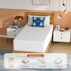 PayLessHere 14 Inch Twin Mattress Base Foam Mattress,Removable Soft Cover,Bunk Bed, Trundle, Daybed,White，Fiberglass Free